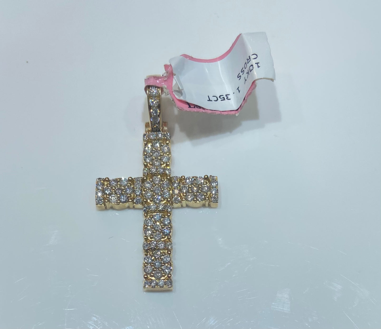 10K Yellow Gold 1.35CT Cross Charm