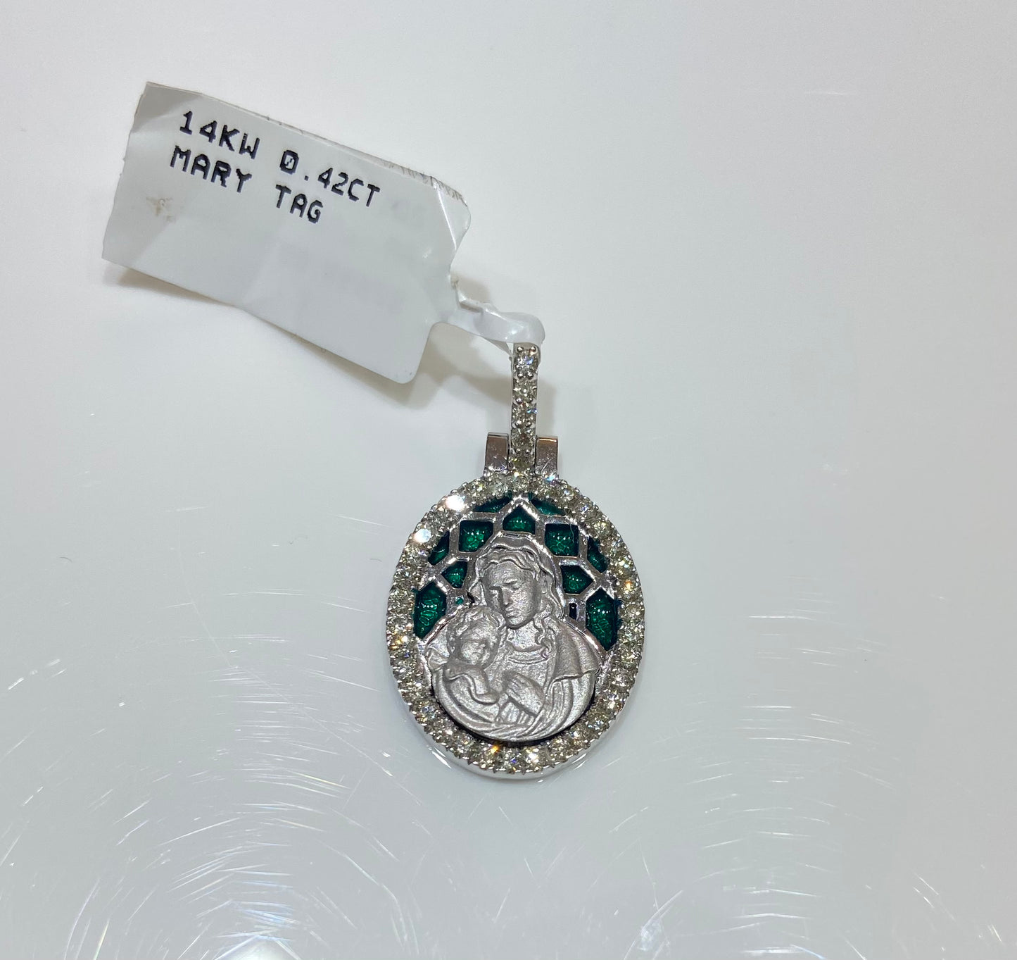 14K White Gold 0.32CT Mary Tag