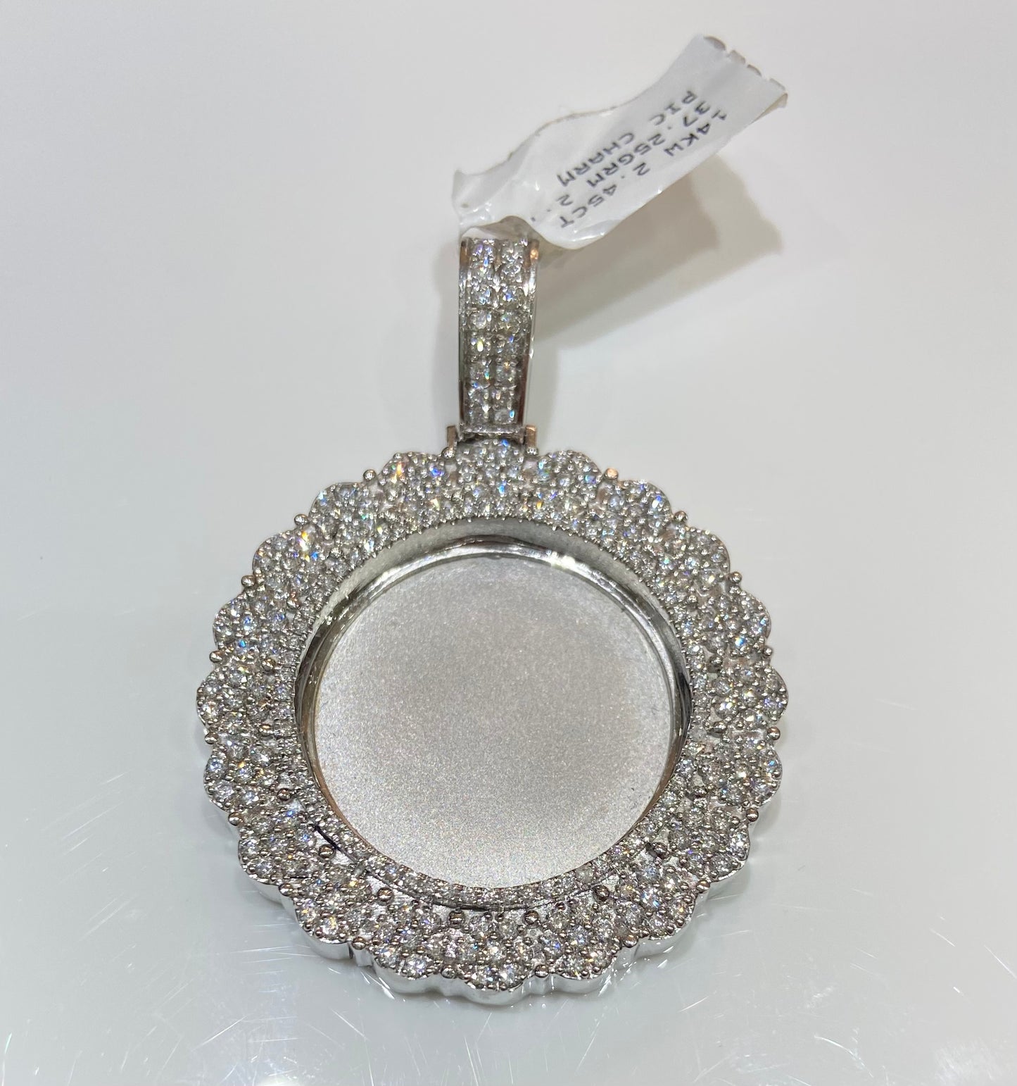 14K White Gold 2.45CT Picture Charm