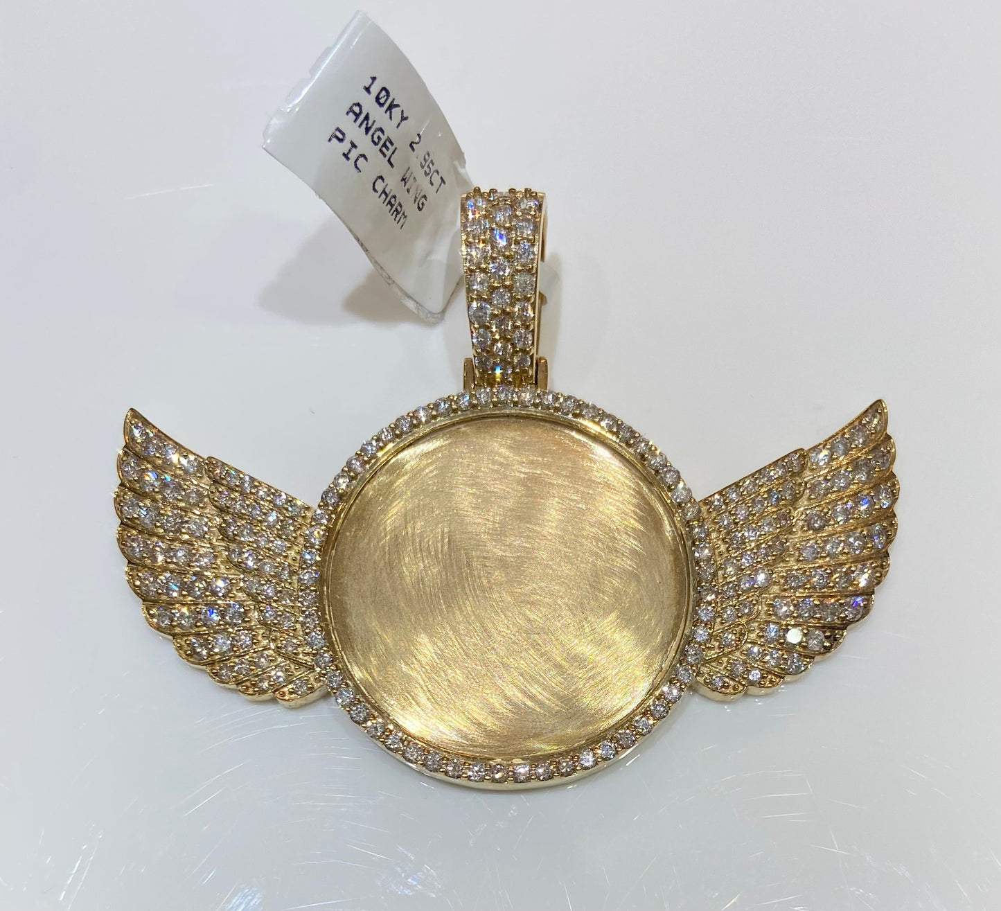 10K Yellow Gold 2.95CT Angel Wing Picture Charm