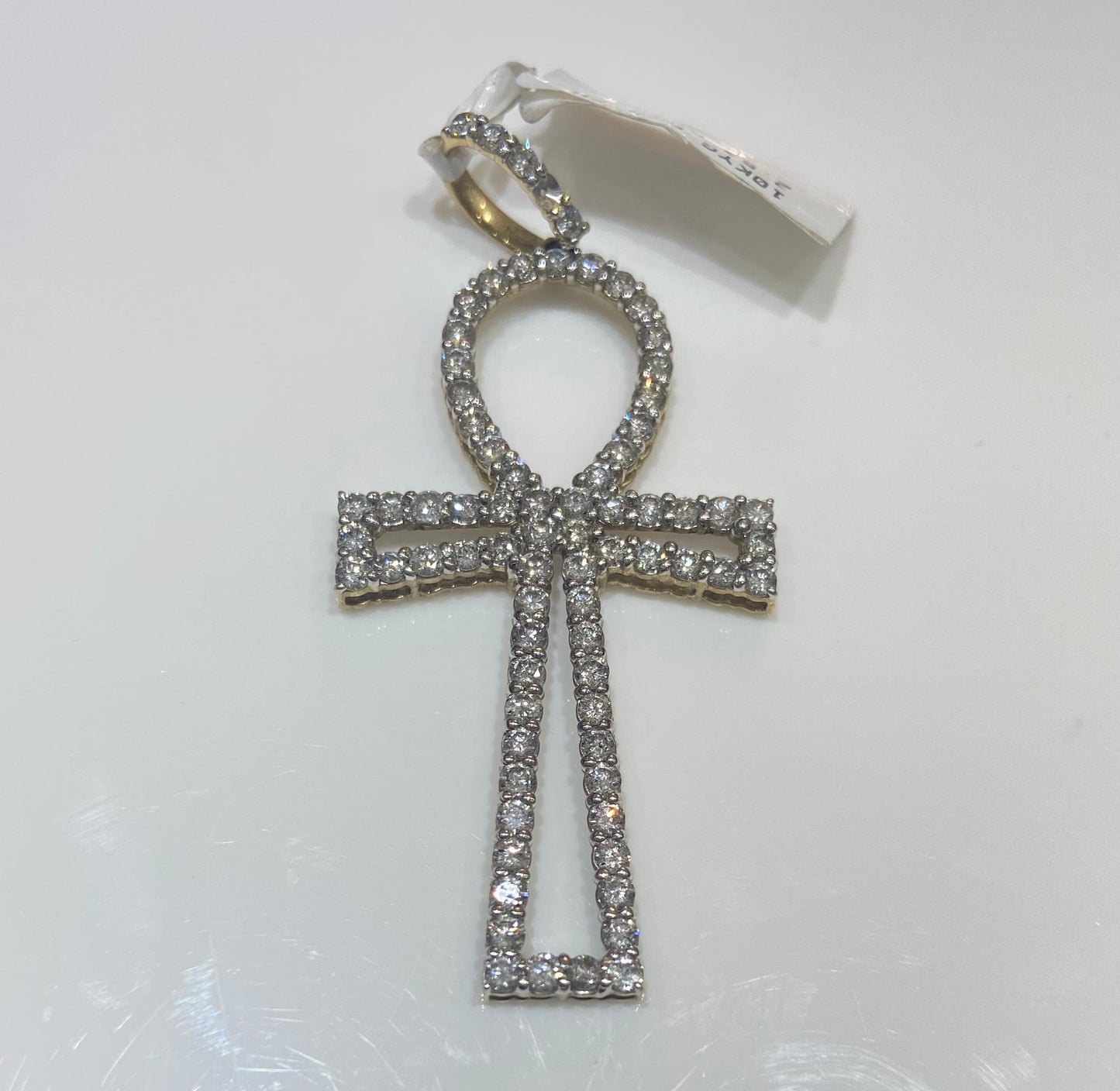 10K Yellow Gold 2.53CTW Ankh Charm