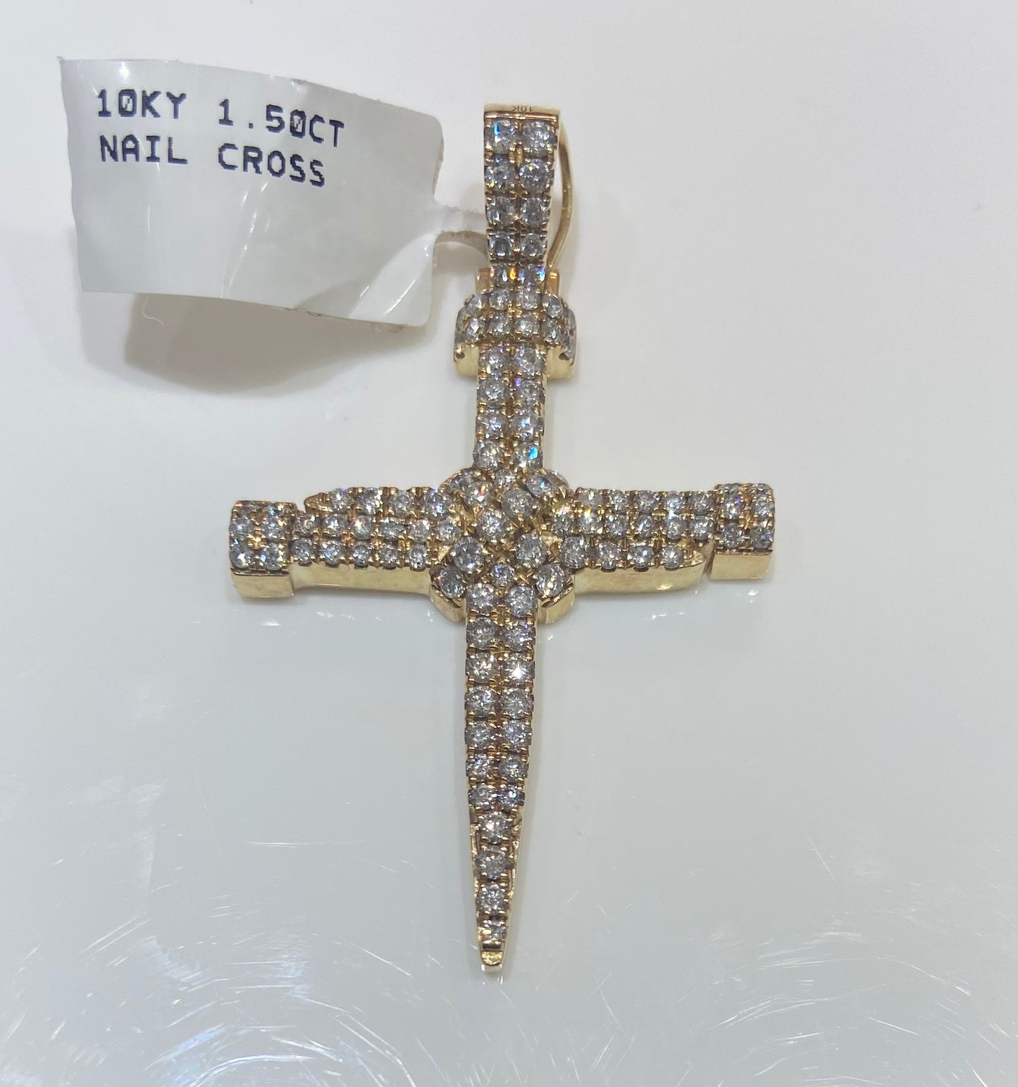 10K Yellow Gold 1.50CT Nail Cross