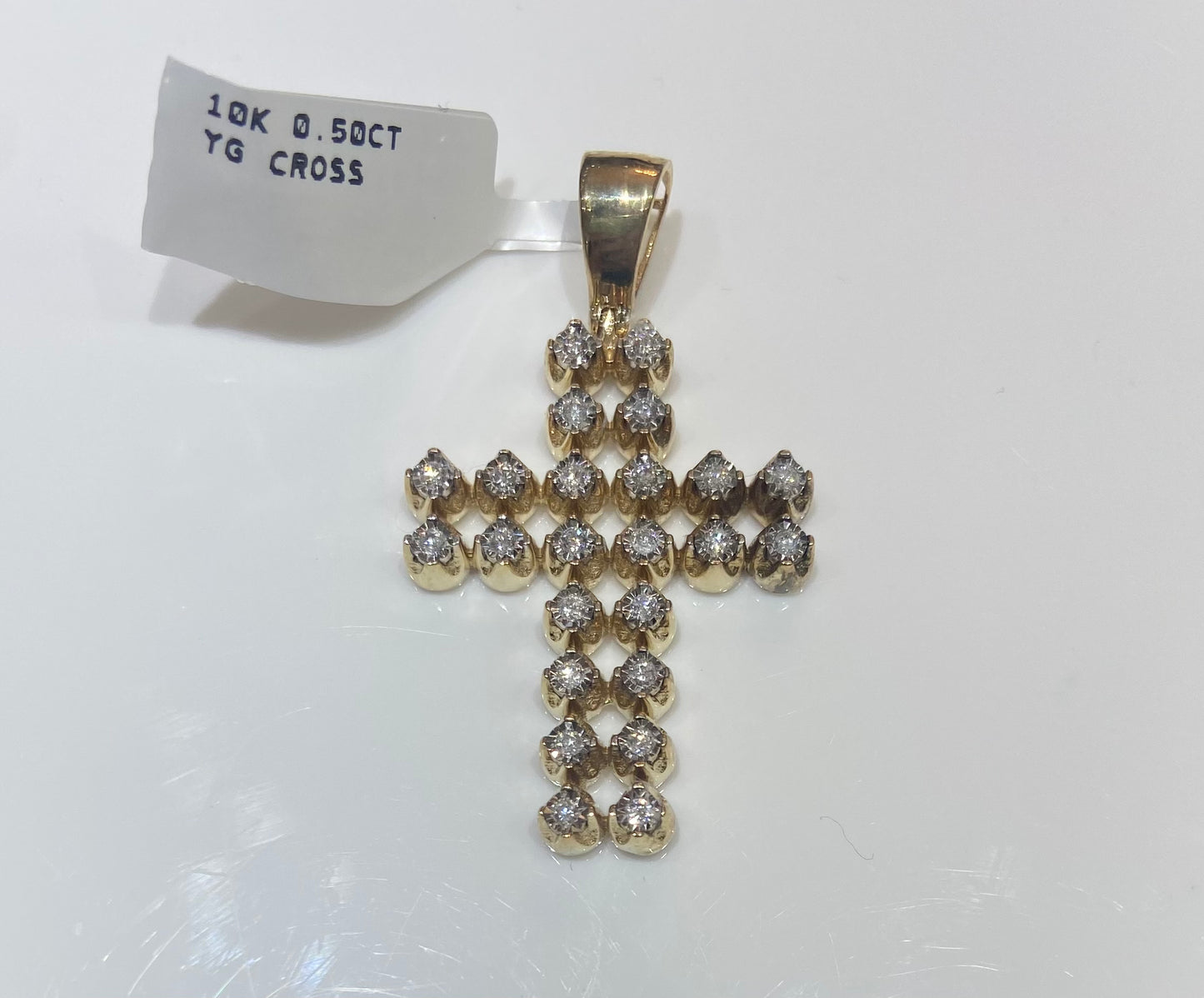 10K Yellow Gold 0.50CT Cross Charm