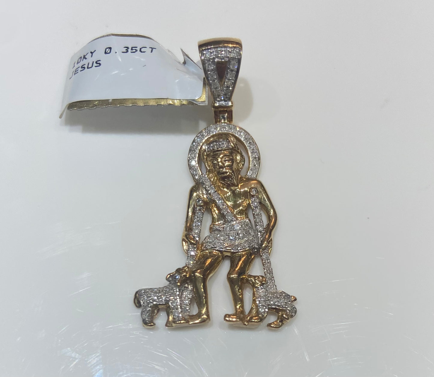 10K Yellow Gold 0.35CT Jesus Charm