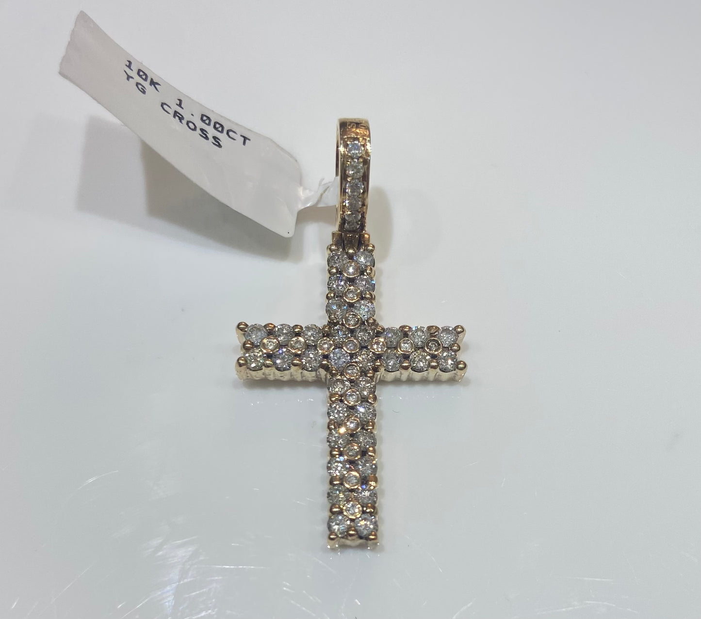 10K Yellow Gold 1.00CT Cross Charm