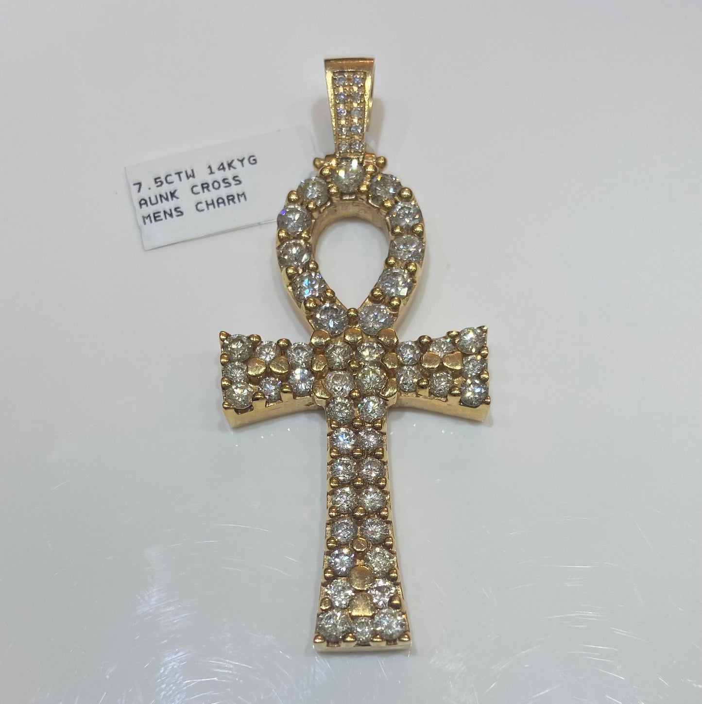 14K Yellow Gold 7.5CTW Ankh Cross Charm