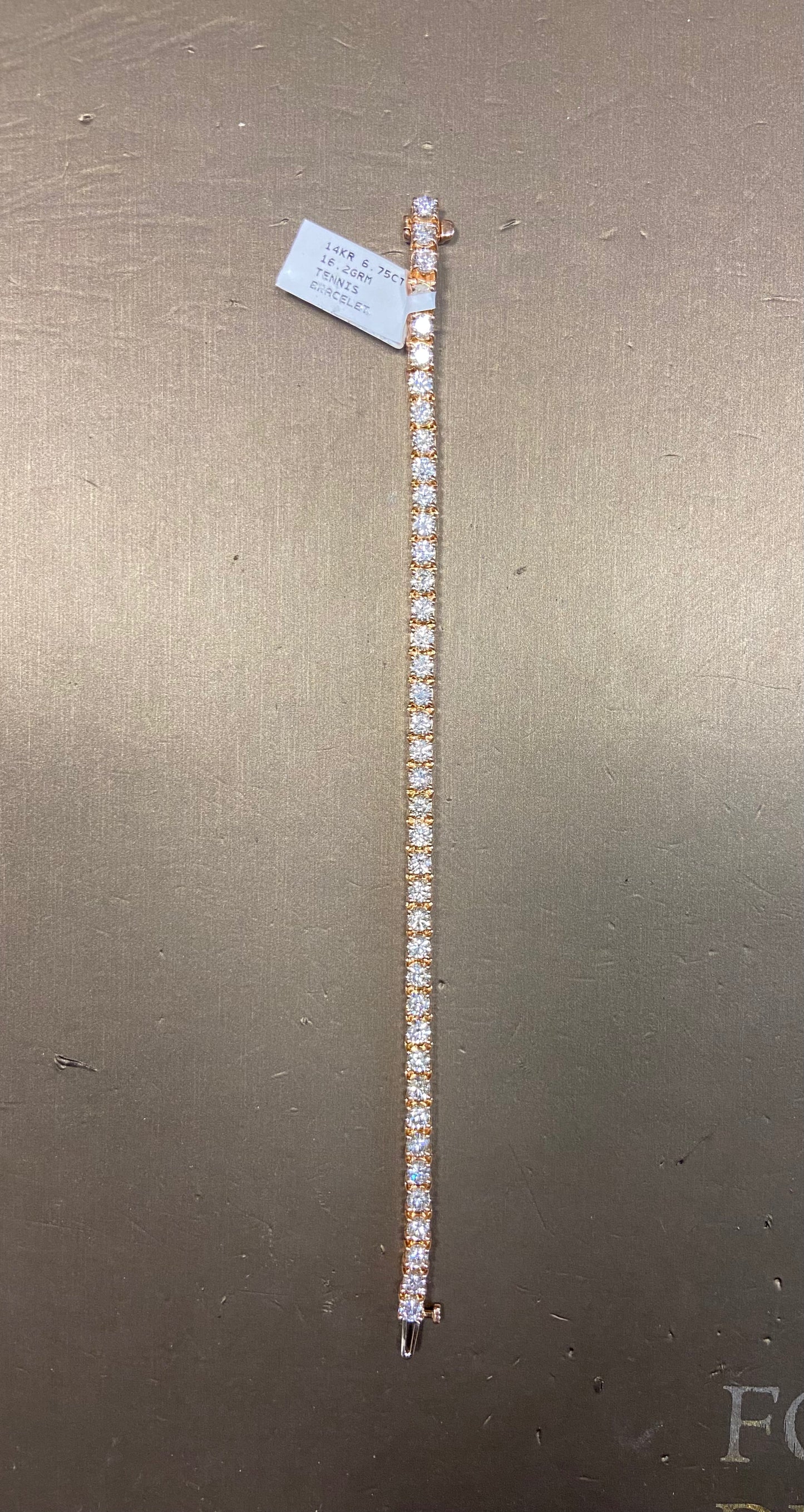 14K Rose Gold 6.75CTW Tennis Bracelet
