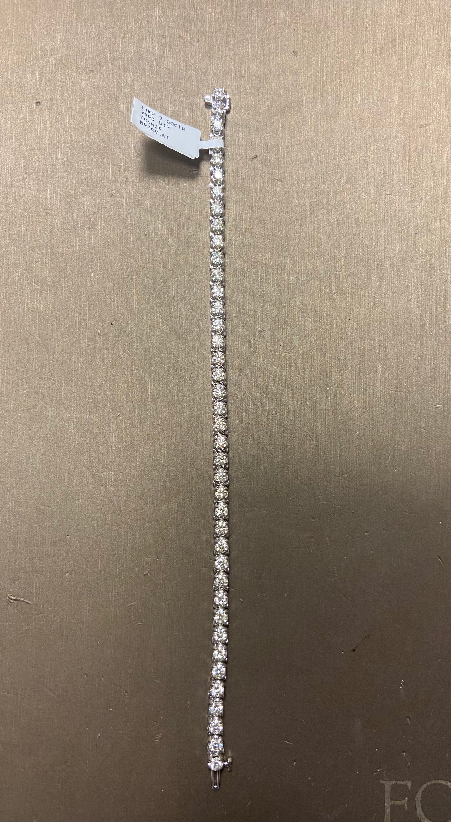 14K White Gold 7.00CTW Diamond Tennis Bracelet