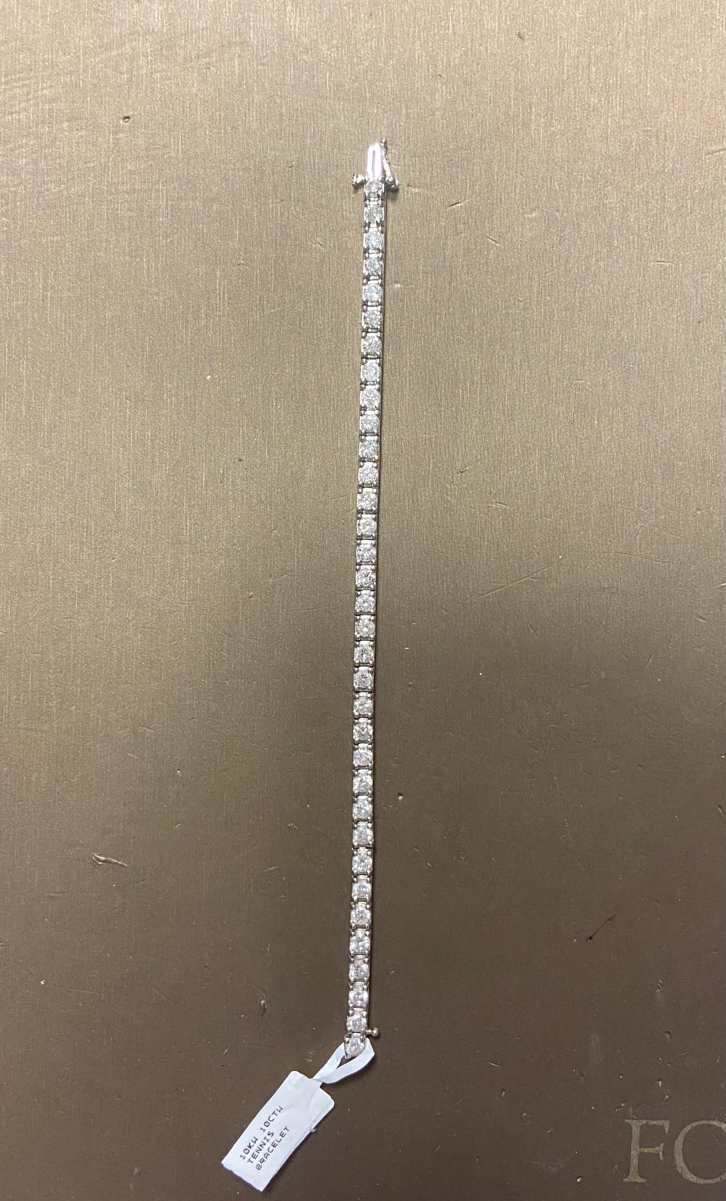 10K White Gold 10CTW Tennis Bracelet