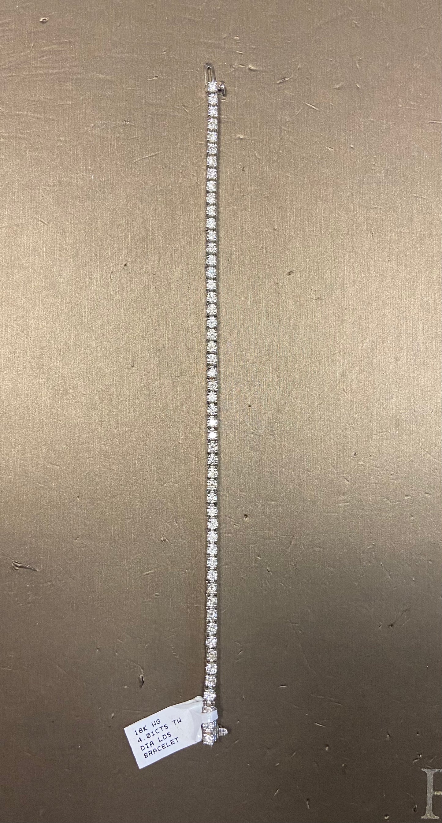 18K White Gold 4.01CTS Diamond Bracelet