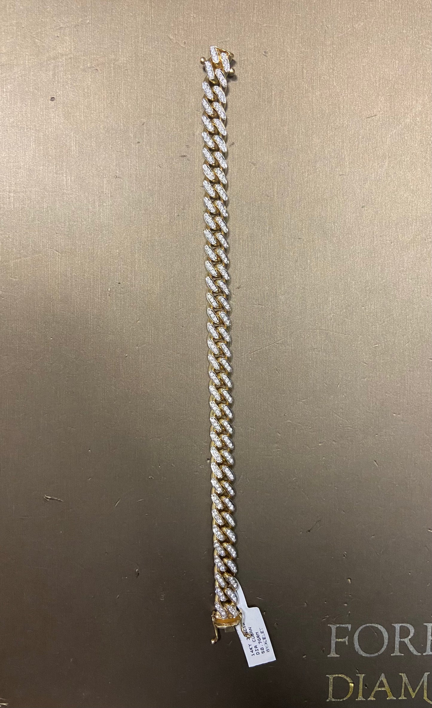 14K Yellow Gold 3.5CTW Diamond Cuban Bracelet