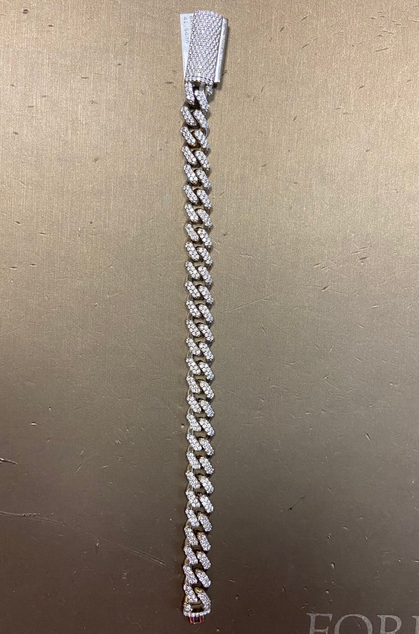 14K White Gold 5CT Cuban Bracelet