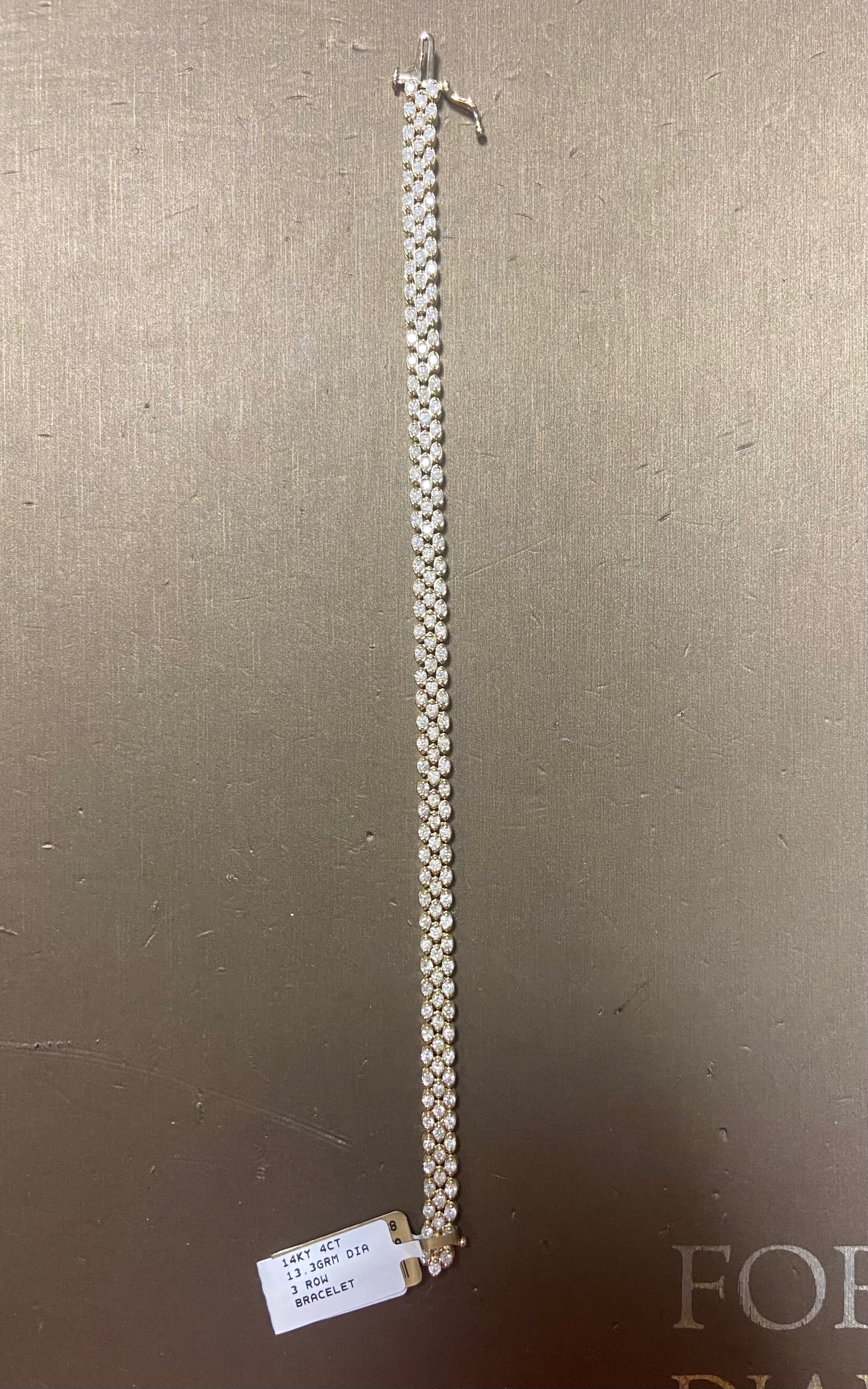 14K Yellow Gold 4CT Diamond Bracelet