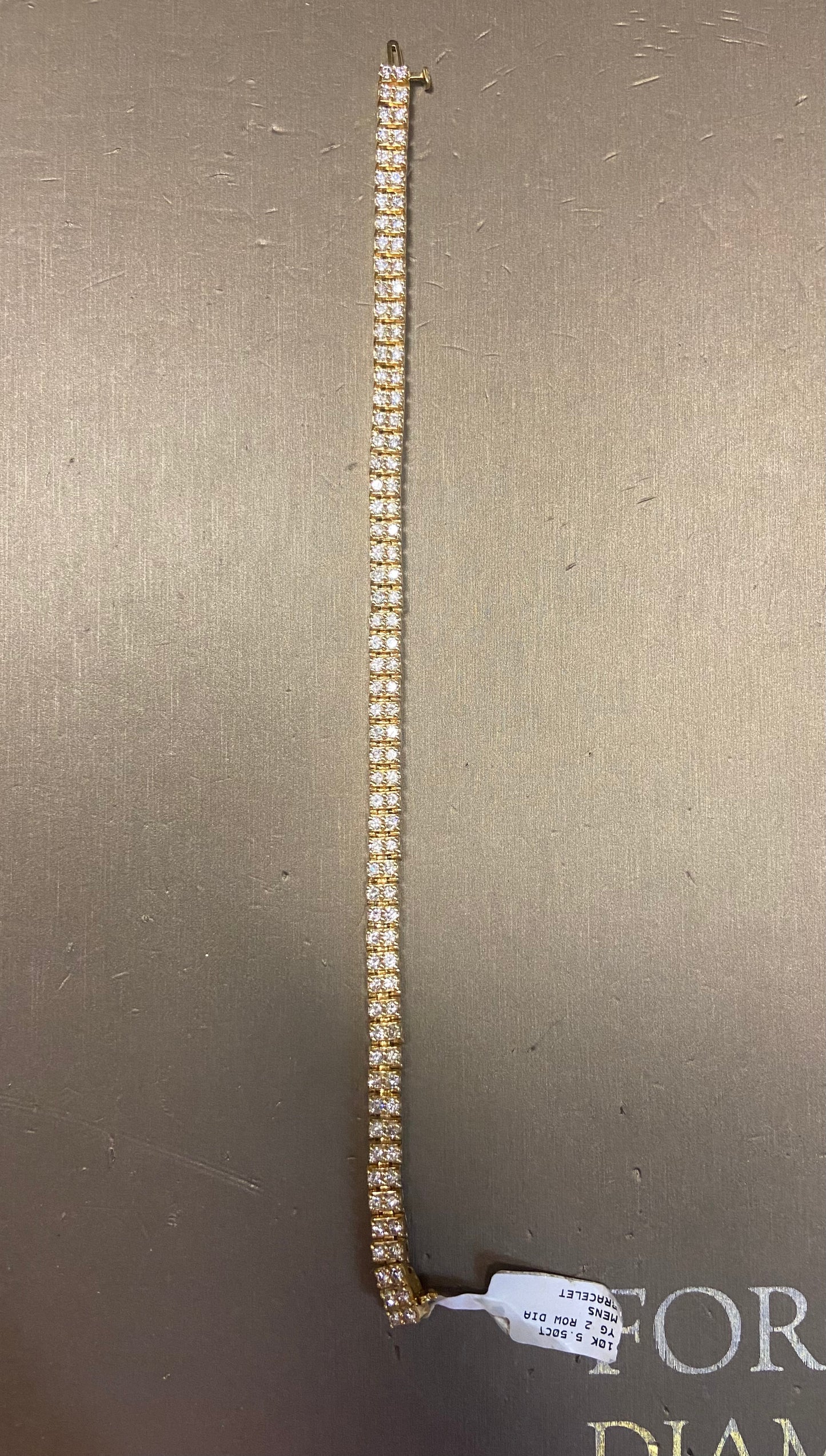 10K Yellow Gold 5.50CT 2 Row Bracelet