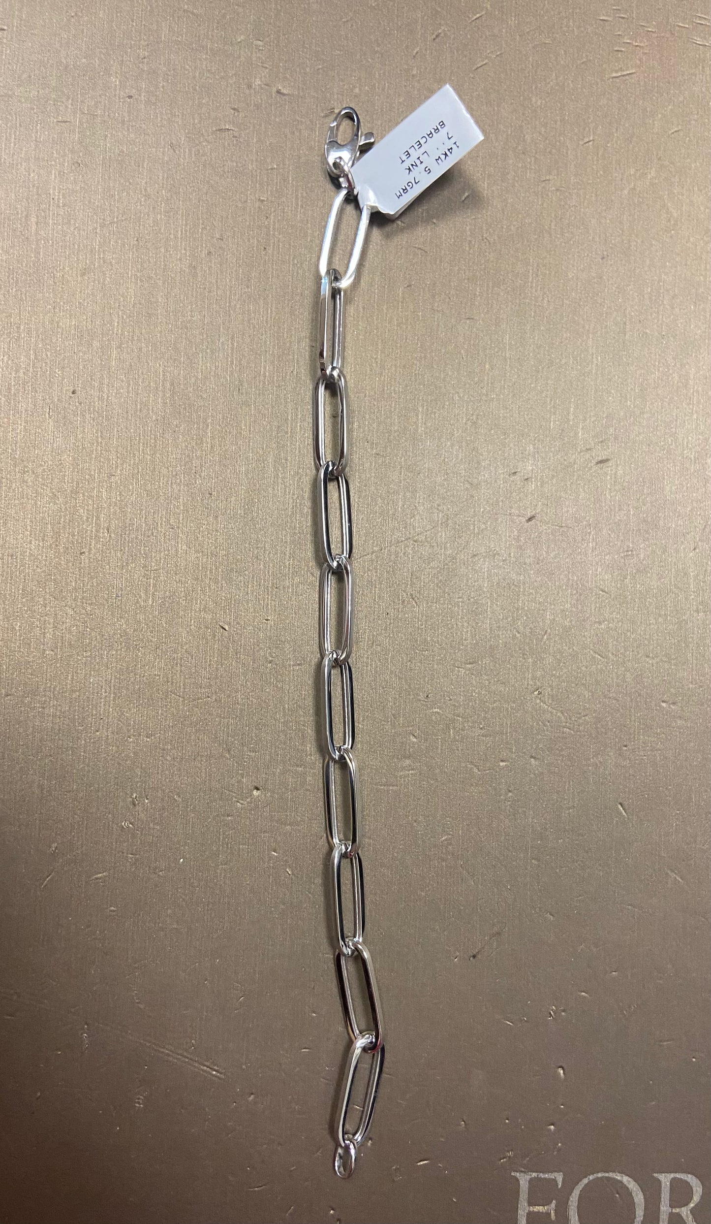 14K White Gold Link Bracelet