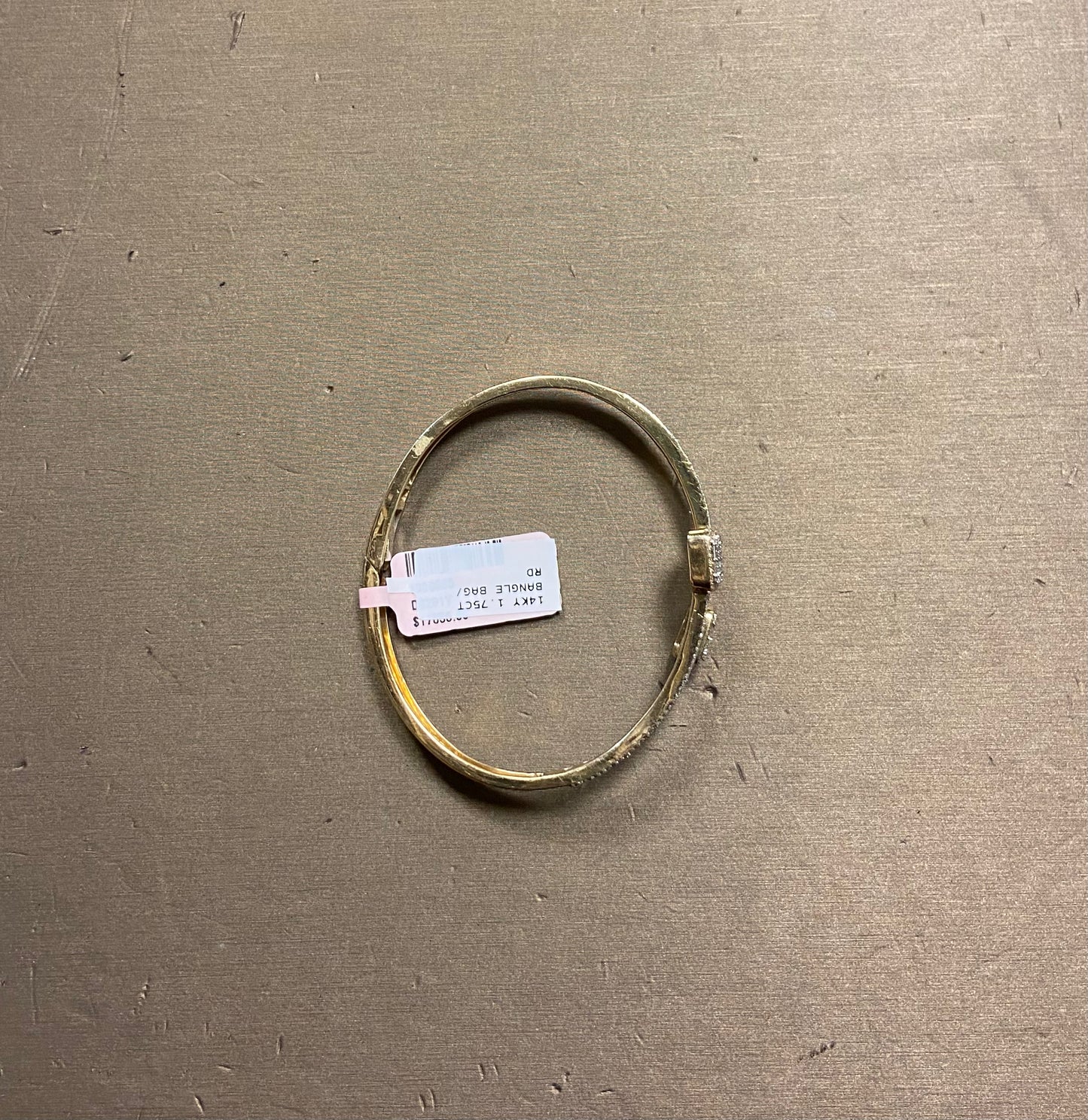 14K Yellow Gold 1.75CT Baguette/Round Bangle