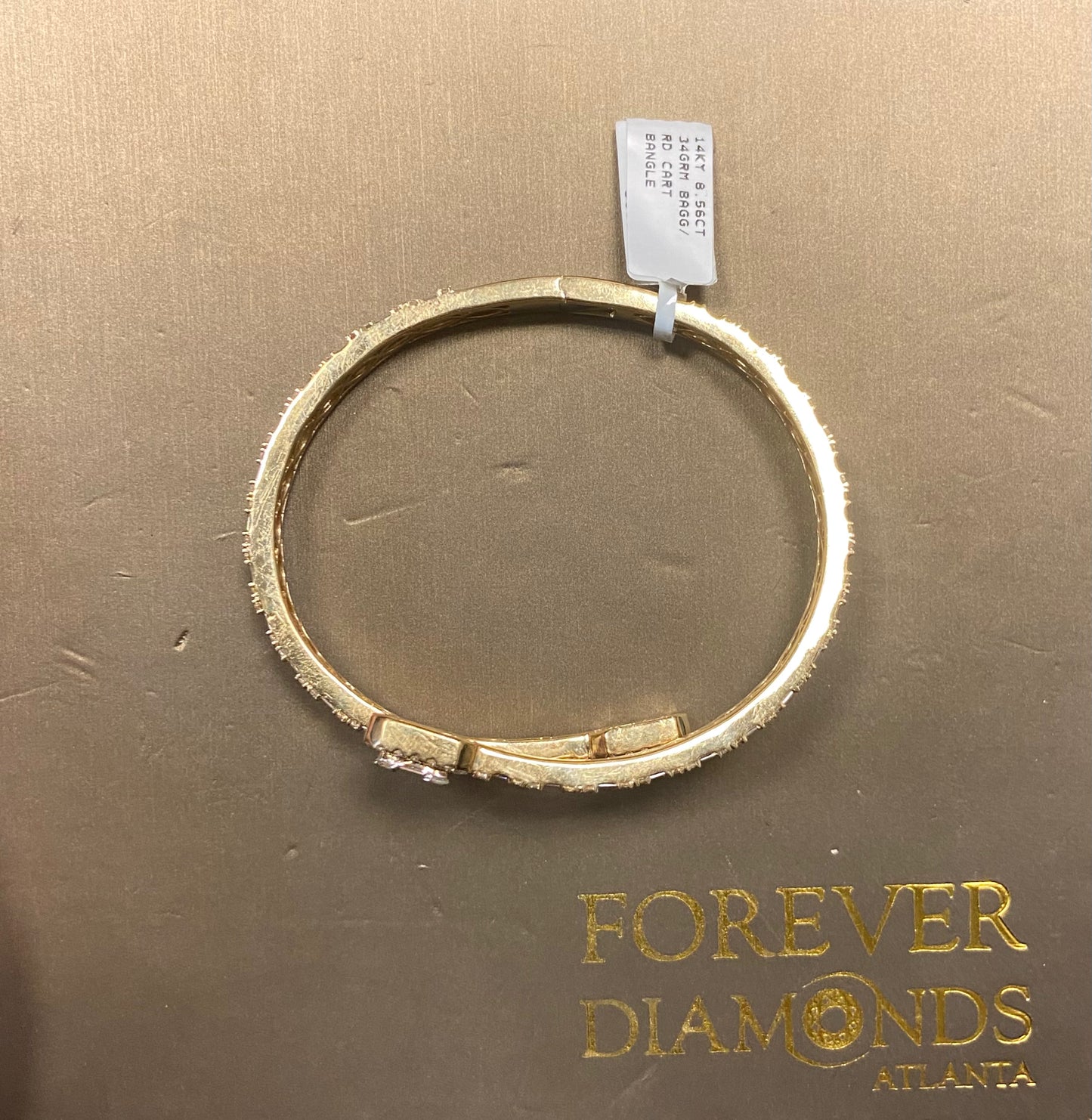14K Yellow Gold 8.56CT 34GRM Baguette/Round Cartier Bangle