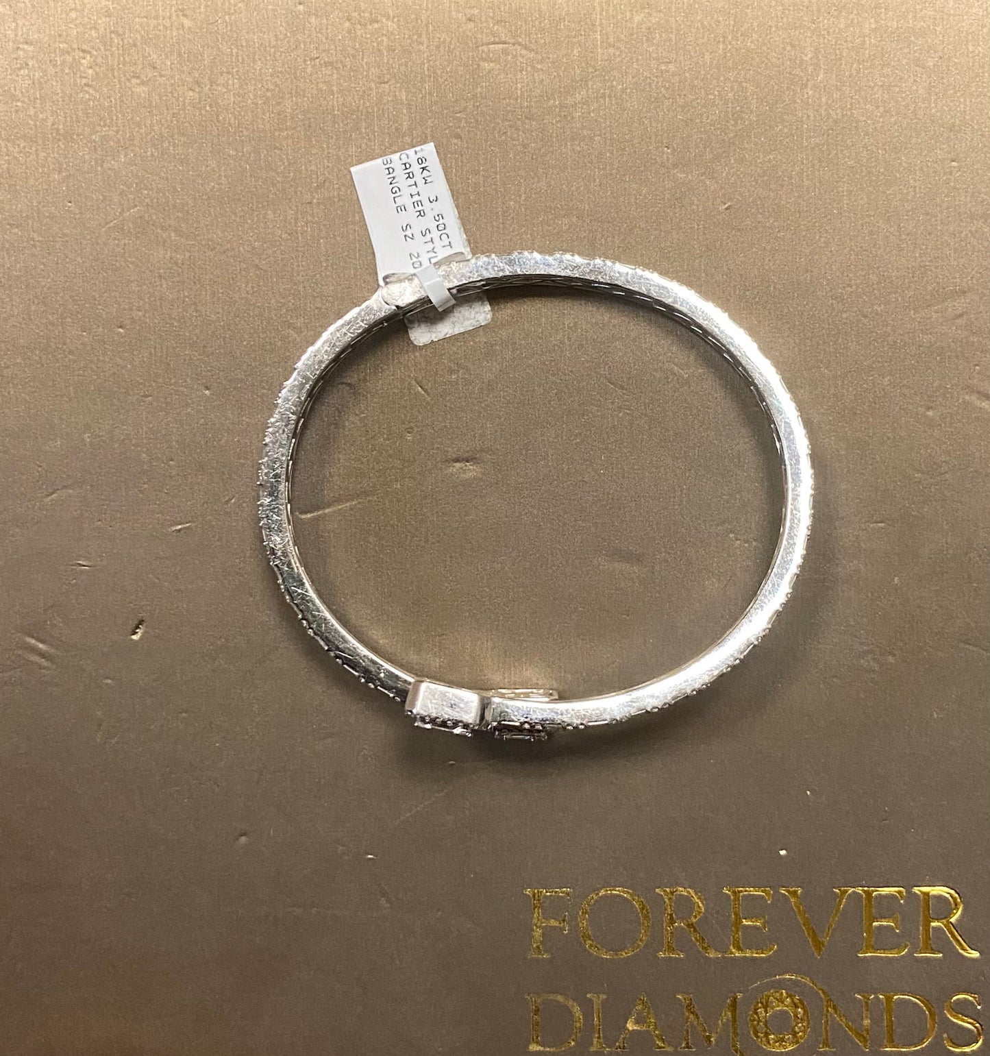 18K White Gold 3.50CT Cartier Style Bangle