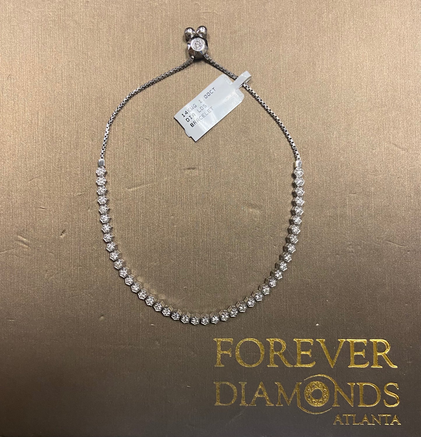 14K White Gold 1.00CT Diamond Bracelet
