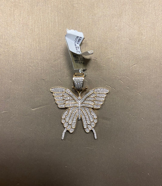 10K Yellow Gold 0.65CT Butterfly Charm