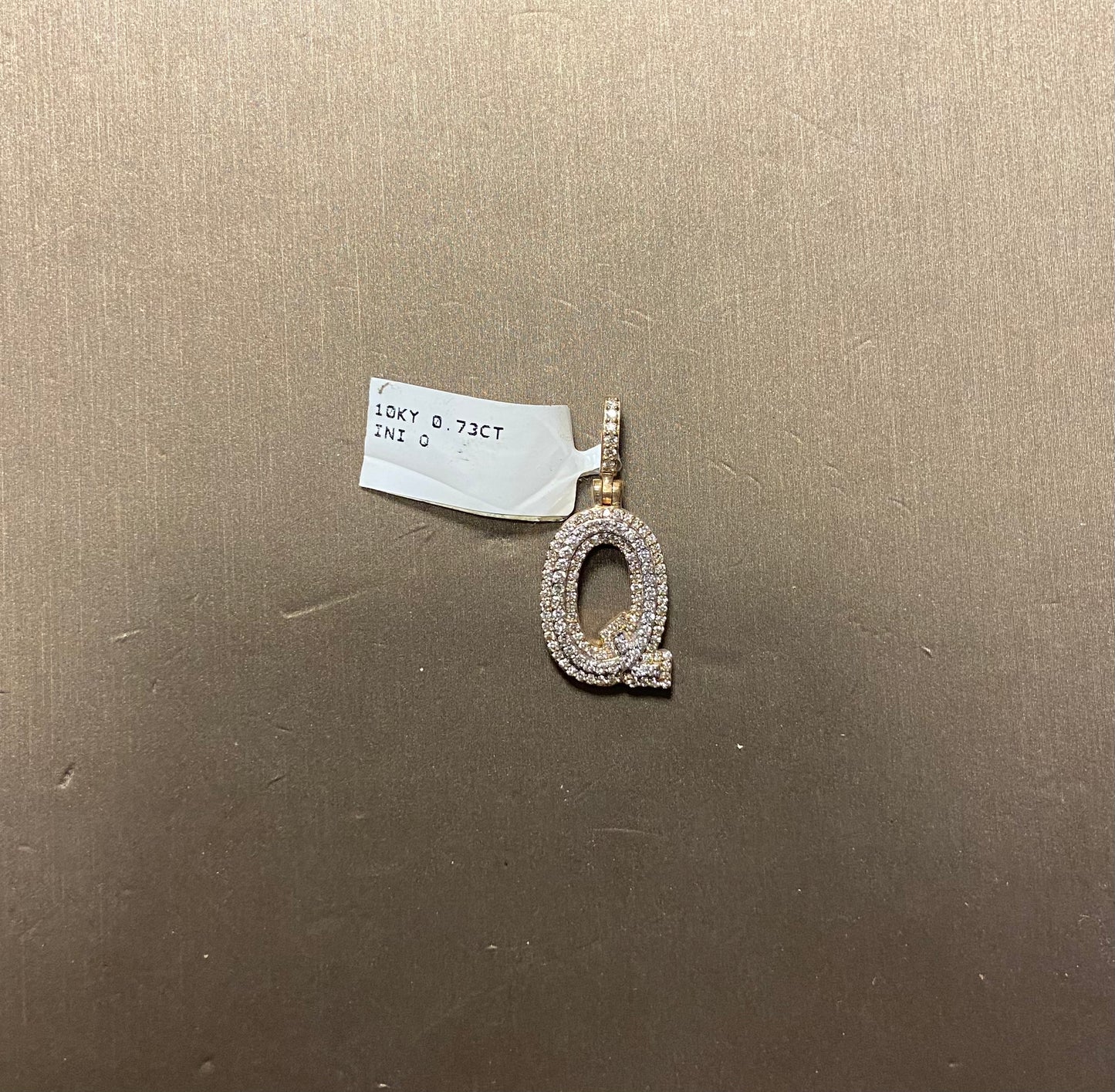 10K Yellow Gold 0.73CT "Q" Initial Charm