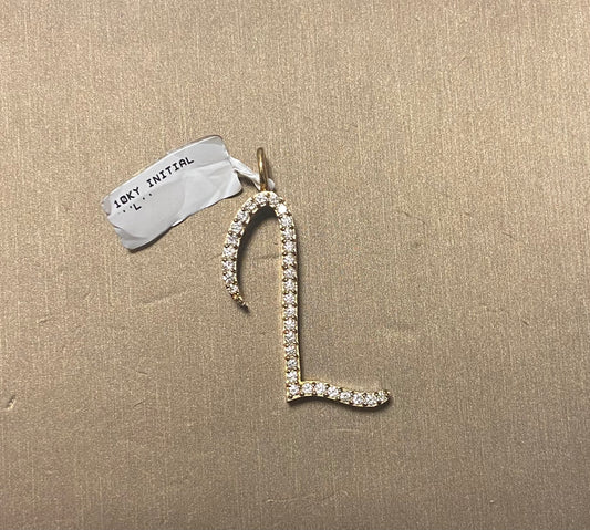 10K Yellow Gold "L" Initial Charm