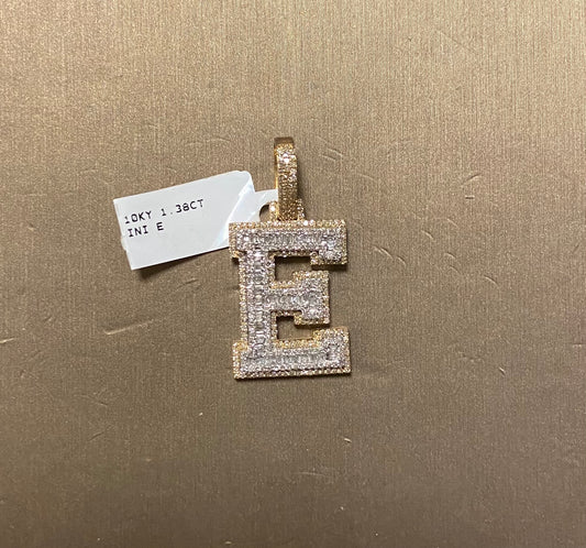 10K Yellow Gold 1.38CT "E" Initial Charm