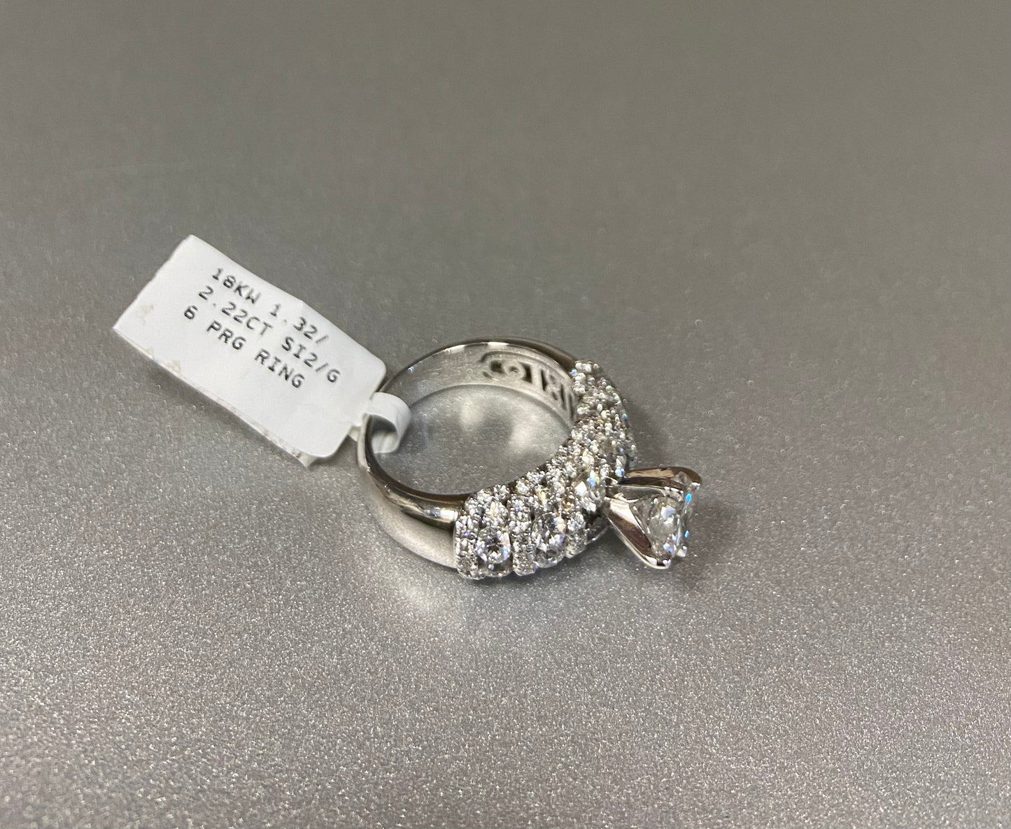 18K White Gold 1.32 Carat Center Stone 2.22CTW Diamond Ring