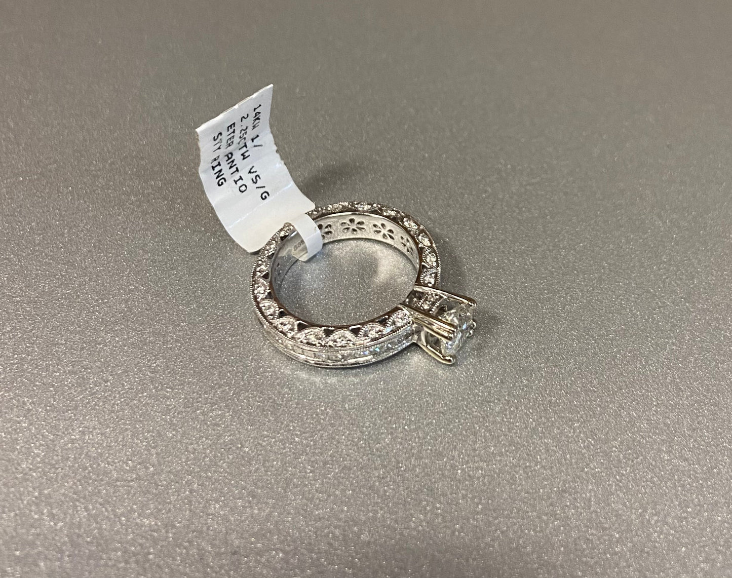 14K White Gold 1 Carat Center Stone 2.25CTW Diamond Ring