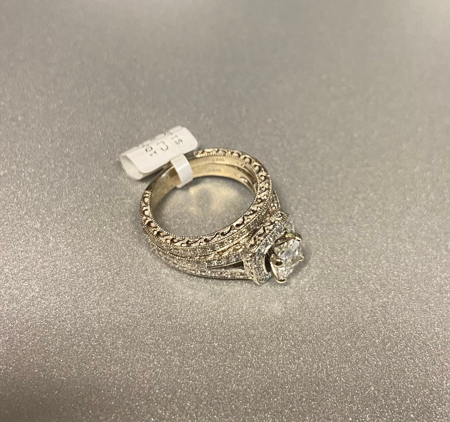 14K White Gold 0.96 Carat Center Stone 1CTW Diamond Ring