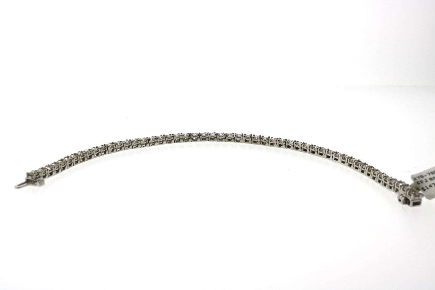 14K White Gold 7.04CTW Tennis Bracelet