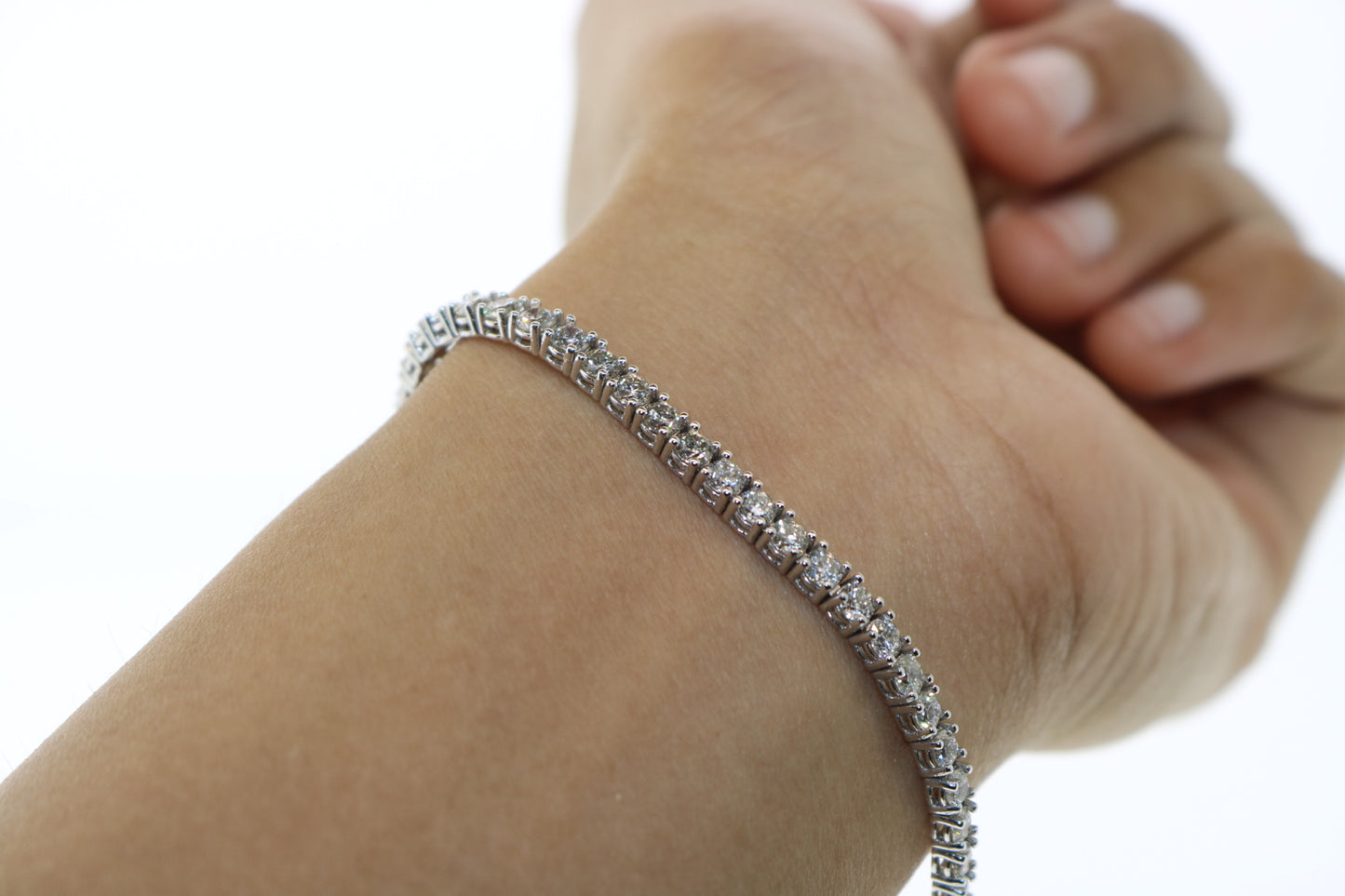 14K White Gold 5.01CT Tennis Diamond Bracelet