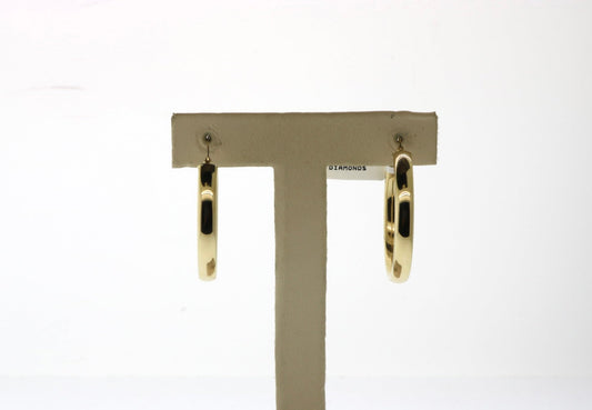 14K Yellow Gold Round Hoops