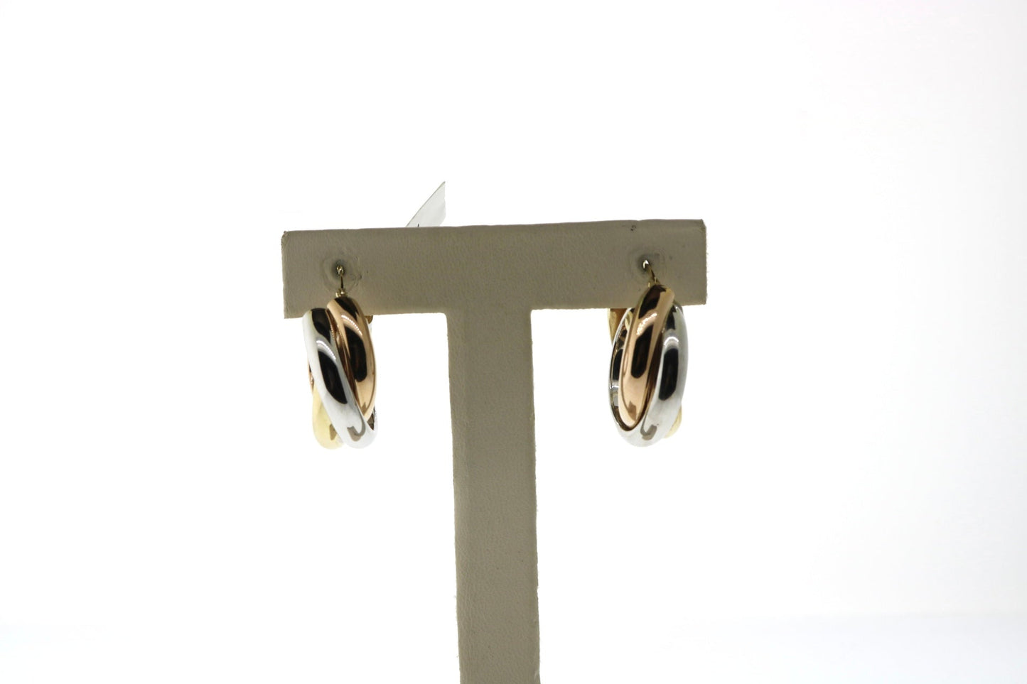 14K 8.5 Grams Tri Color Hoops