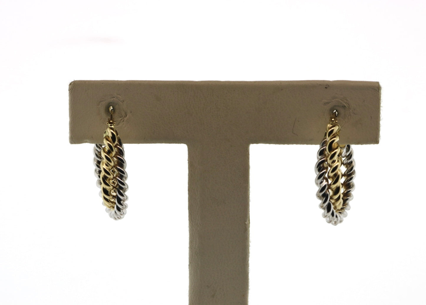 14K Two Tone 3.3 Grams Hoops
