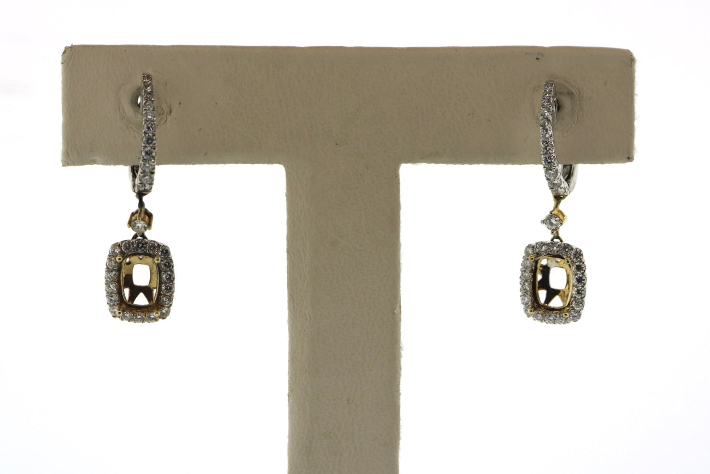 18K Two Tone 0.75CT 3.66 Grams Earring Mount