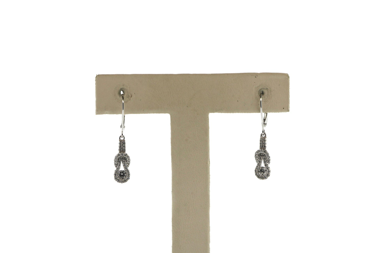 10K White Gold 0.60CTW Love Knot Dangling