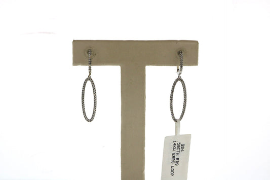14K White Gold 0.50CTW Round Loop Earrings