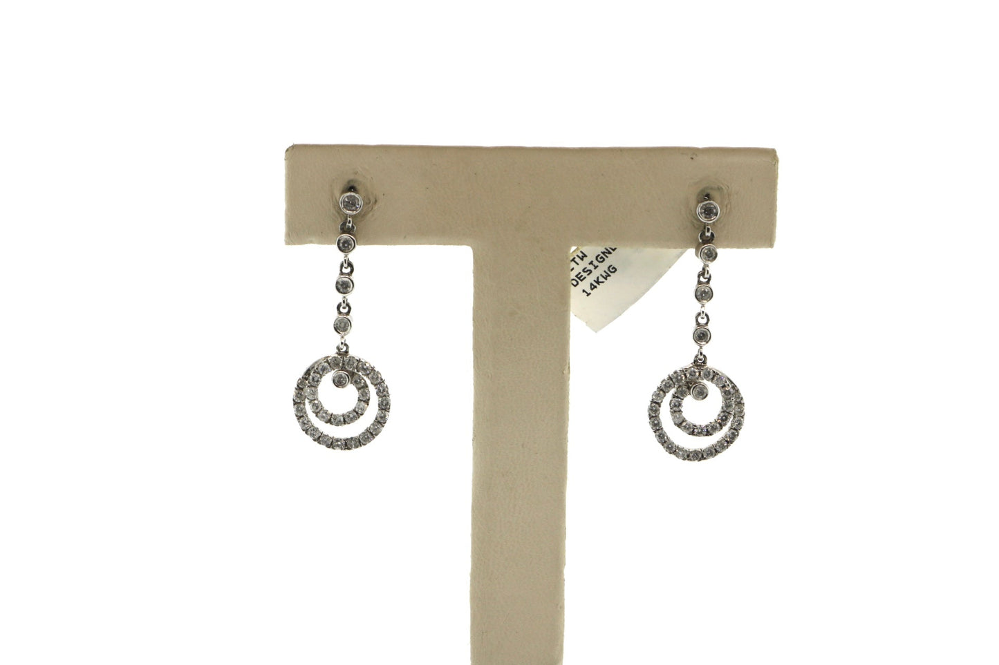 14K White Gold 1CTW Designer Earrings