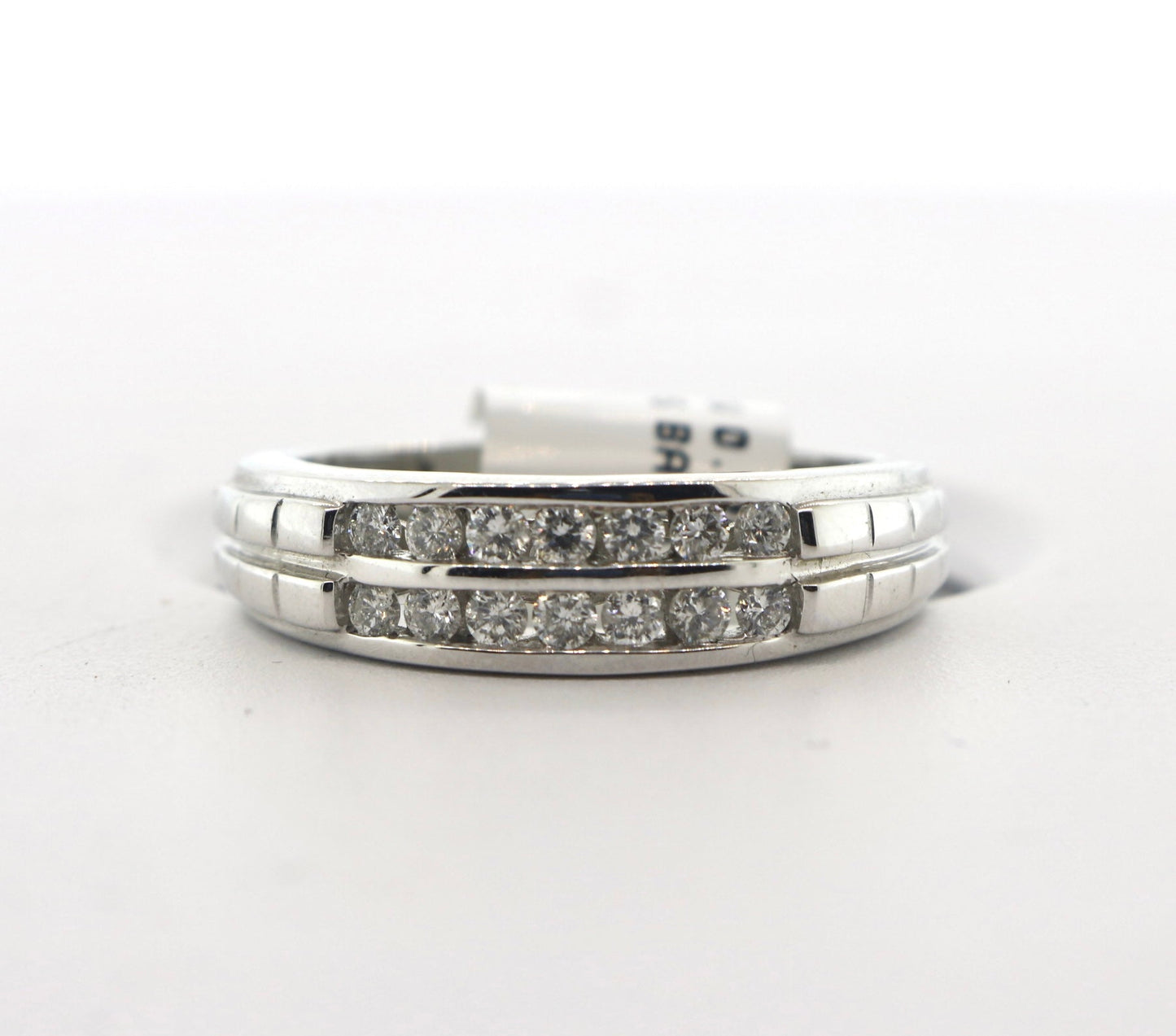 14K White Gold 0.70CT Mens Diamond Band