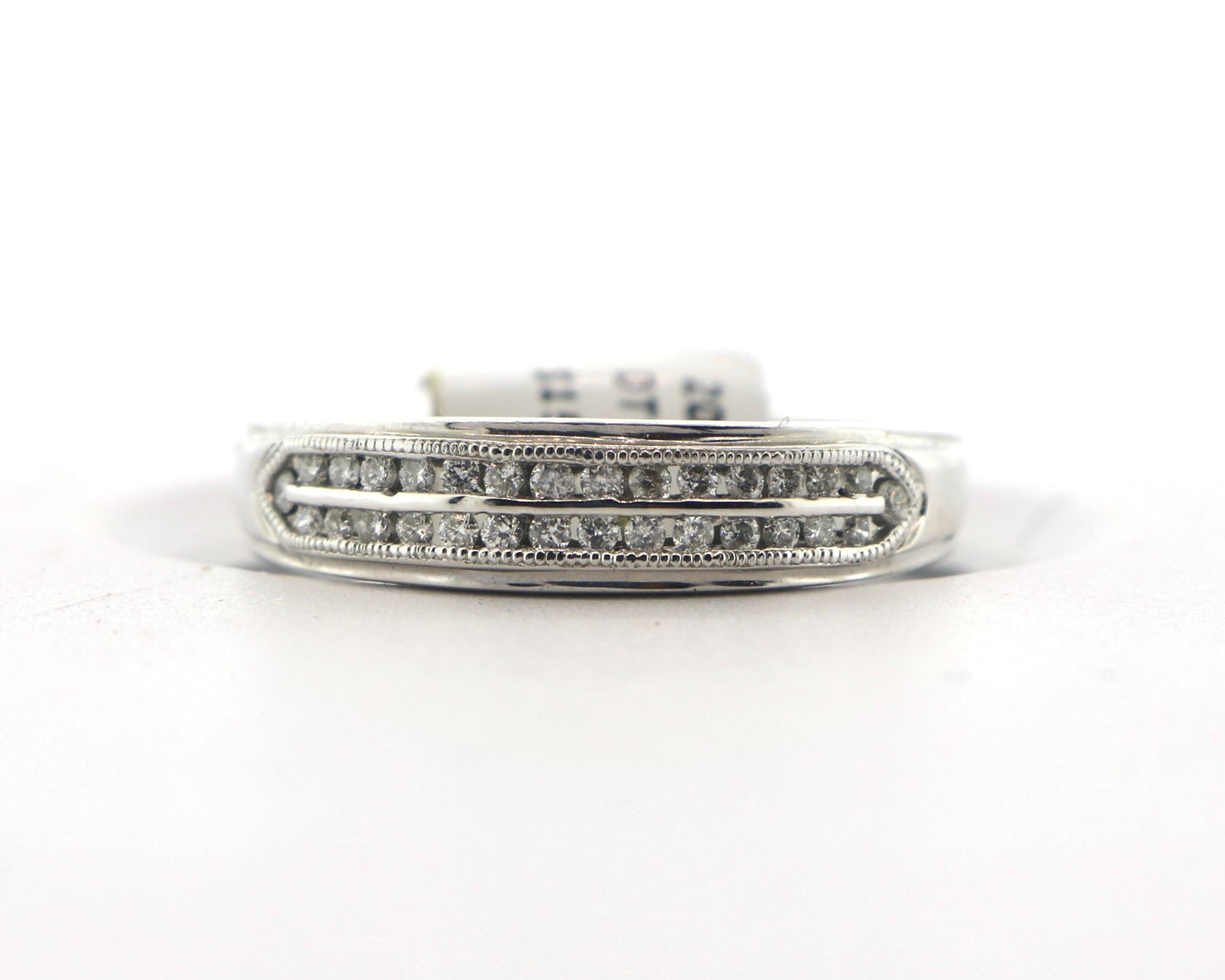 10K White Gold 1/4CT Mens Diamond Band