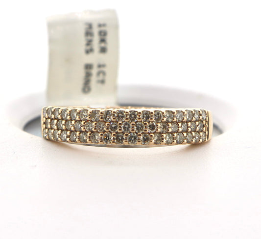 10K Rose Gold 1CT Mens Diamond Band