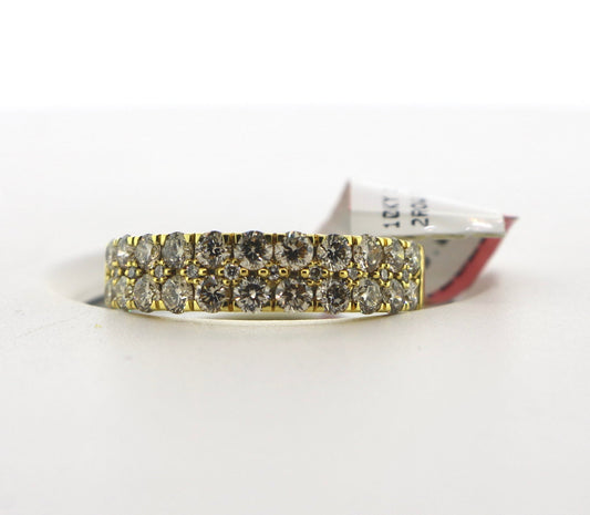 10K Yellow Gold 1.55CT 2 Row Diamond Band