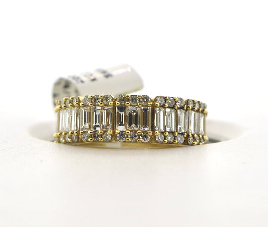 14K Yellow Gold 1.91CT Bag/RD Diamond Band