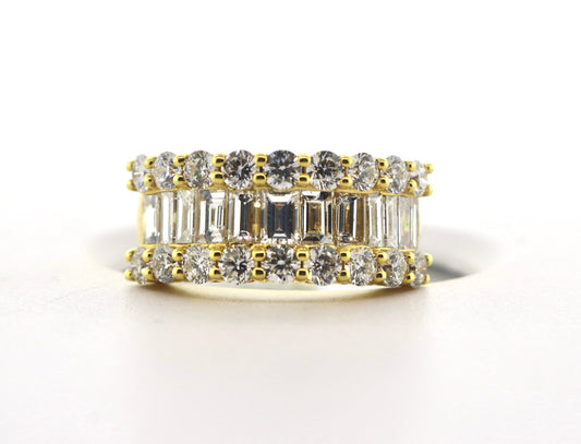 14K Yellow Gold 2.95CT BG/RD 5.62 Grams Diamond Band