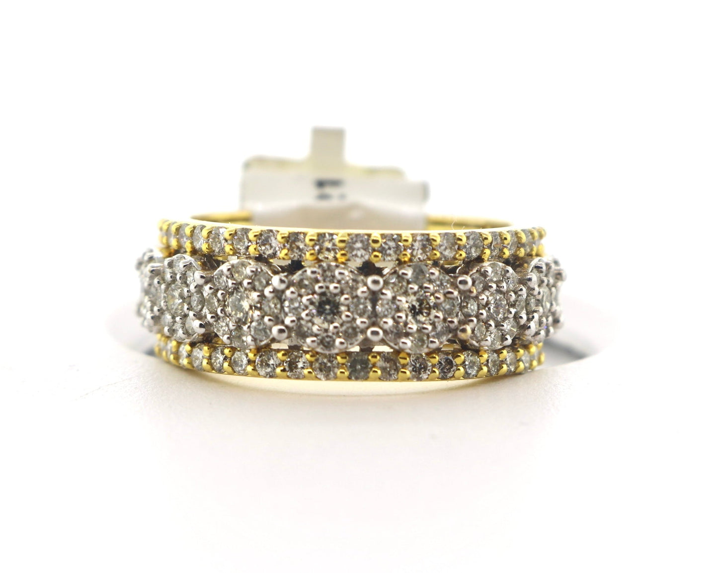 10K Yellow Gold Two Tone 3.60CT Eternity Diamond Band
