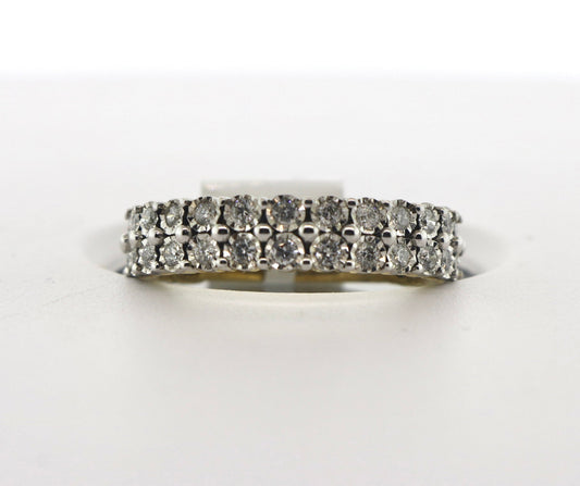 10K Yellow Gold 0.82CT 2 Row Diamond Band