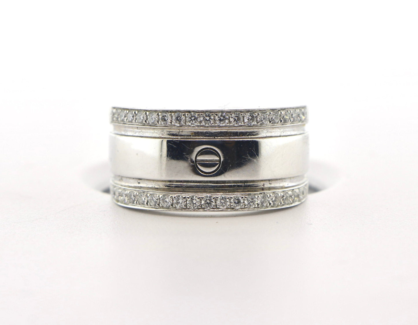 14K White Gold 0.58CT Cartier Mens Band