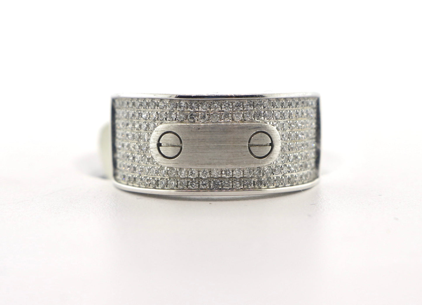 14K White Gold 0.97CT Mens Diamond Band
