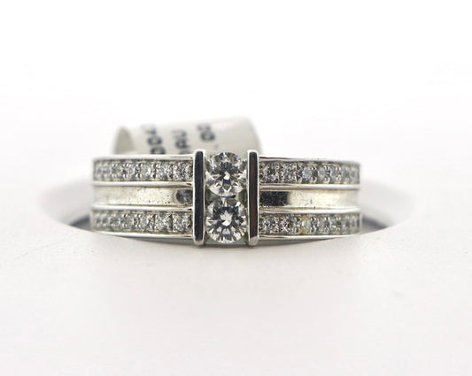 18K White Gold 0.85CTW Mens Diamond Band